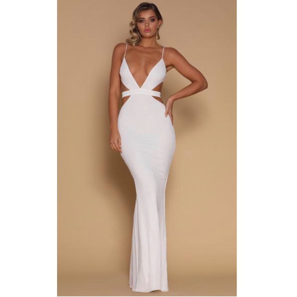 Meshki Mischa Cut-out Waist Maxi Dress - White 
M